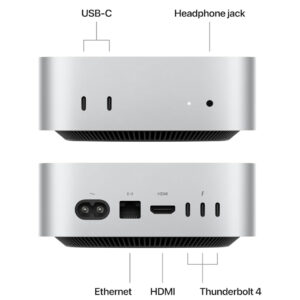 Apple 2024 Mac Mini Desktop Computer with M4 chip with 10‑core CPU and 10‑core GPU: Built for Apple Intelligence, 16GB Unified Memory, 256GB SSD Storage, Gigabit Ethernet. Works with iPhone/iPad